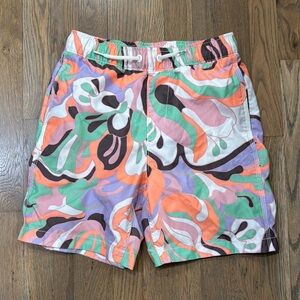 GAP Flat Front Pink and Orange Shorts Artistic Design
